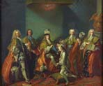 louis xv conferring the order of the holy spirit on the count de clermont